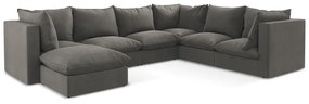 Тъмносив ъглов диван (десен ъгъл/U форма) Manao – Makamii