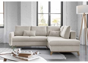 Бежов ъглов разтегателен диван десен ъгъл Scandic Lagom - Miuform