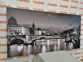 Картина на платно – Ослепителна панорама на Париж в черно и бяло
