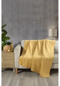 Жълто одеяло от флийс 160x200 cm Bloom – Mijolnir