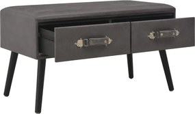 247545 vidaXL Маса за кафе, сива, 80x40x46 см, изкуствена кожа