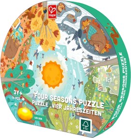 Hape - Образователен пъзел за под ,Четири сезона, 57.5 см, 16 части