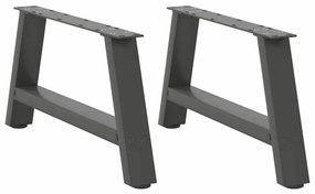 4012822 vidaXL Крака за масичка за кафе, А-образни, 2 бр., антрацит, 60x(30-31) см, стомана
