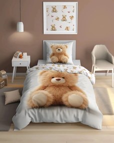 Памучно спално бельо за деца, светещо в тъмното - Merry macko Ширина: 140 см | Дължина: 200 см