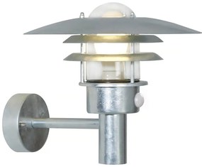 Nordlux - Външно стенно осветително тяло с сензор LONSTRUP 1xE27/60W/230V IP44 сребристо