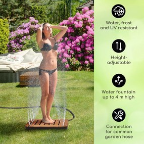 Blumfeldt Sumatra Teak Square, градински душ алуминий, тиково дърво, дръжки