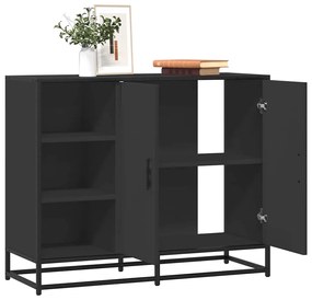 849019 vidaXL Сайдборд, черен, 92x35x76 см, инженерно дърво