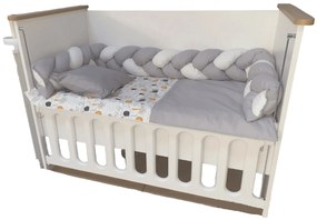 BabyHome Обиколник тройна плитка 220 см - сив
