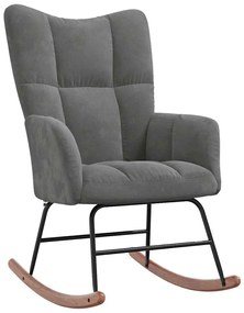 328140 vidaXL Люлеещ стол, тъмносив, кадифе