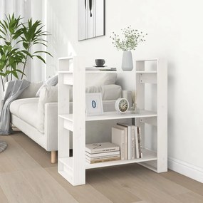 813900 vidaXL Библиотека/разделител за стая, бяла, 80x35x91 см, бор масив