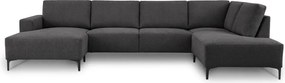 Антрацитен шенилов ъглов диван (десен ъгъл/U форма) Fabian – Scandic