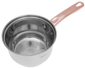 Комплект тенджери и тиган Kinghoff KH 1765, 12 ч, Индукция, Инокс/розово злато