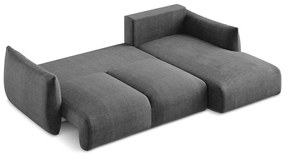 Тъмносив сгъваем ъглов диван (десен ъгъл) Leila – Makamii