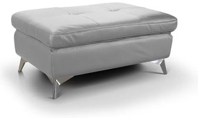 Кожен табурет SALERNO II 66x100 см, сив