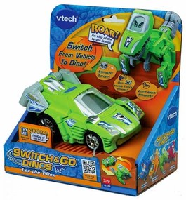 Интерактивна играчка, Vtech, Трансформер Lex, Автомобил и Динозавър T-Rex 2 в 1, Зелен