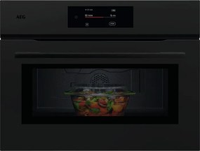 AEG NKM7N721T Компактна фурна за вграждане с интегрирано микровълново готвене Черна