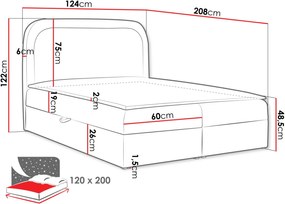 Тапицирано легло Bonito-Зелен-120 x 200
