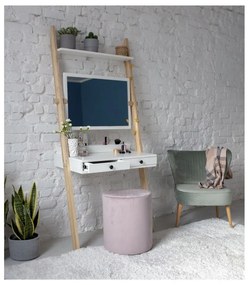 Бяла тоалетка с чекмедже и огледало Leno - Ragaba