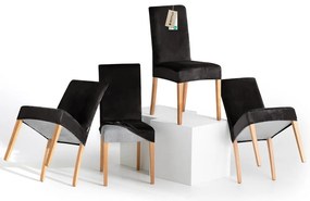 Черни ластични покривала за стол в комплект от 4 бр. 48 cm Sento – Restilo