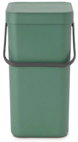 Кош за разделно събиране на боклук Brabantia Sort&Go 1003234, 12 л, Дръжка, Възможност за стенен монтаж, Тъмнозелен