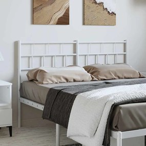 355742 vidaXL Метална табла за глава, бяла, 150 см