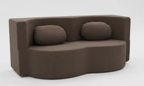 Кафяв компресиран разтегателен диван с размери 200 x 80 cm