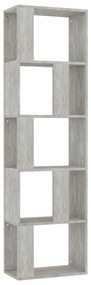 800112 vidaXL Разделител за стая, бетонно сив, 45x24x159 см, инженерно дърво