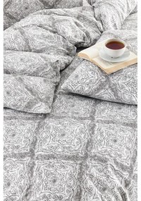 Сиво двойно удължено спално бельо с включен долен чаршаф 4 части 200x220 cm Geometric – Mila Home
