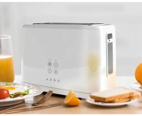 Тостер за хляб AENO ATS0002W, 930W, 7 степени, Сензорно управление, Обратен таймер, Защита при засядане, Тих, Бял