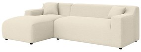 Бежово-кремав ъглов диван от рипсено кадифе (ляв ъгъл) Martin – Ropez