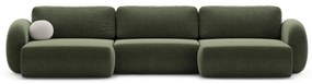 Зелен шенилов сгъваем/с място за съхранение ъглов диван (U форма) Tonale – Cosmopolitan Design
