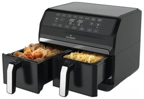 Фритюрник с горещ въздух JUST PERFECTO JP 1980 JL09 , 1700W, 8 литра, 8 програми, Две кошници, Плоча за грил, Черен