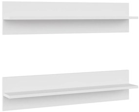 807333 vidaXL Стенни рафтове, 2 бр, бели, 80x11,5x18 см, инженерно дърво