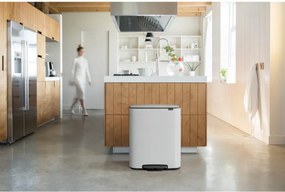 Кош за боклук Brabantia Bo Pedal 1003188, 2x30 л, Плавно затваряне, Противоплъзгаща основа, Бял