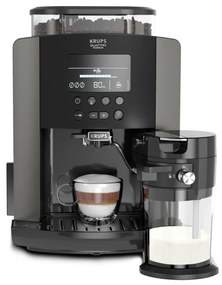 Кафеавтомат Krups Arabica Latte EA819E10, 1450W, 15 bar, 1.7 l, LCD, 5 програми, 3 функции, 3 настройки за темп. и аромат, Milk Comfort / One Touch Cappuccino, Черен