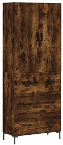 3195848 vidaXL Висок шкаф, опушен дъб, 69,5x34x180 см, инженерно дърво