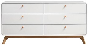 Бял нисък скрин 150x74 cm Caitlin – Støraa