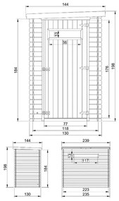 Дървена барака с под - 130 х 235 см – 3 м2