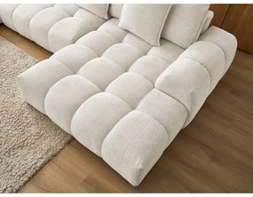 Бял шенилов сгъваем/с място за съхранение ъглов диван (ляв ъгъл/U форма) Everest – Bobochic Paris