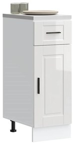 853939 vidaXL Кухненски шкаф Porto, бял гланц, инженерно дърво