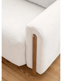 Кремав сгъваем/с място за съхранение диван от прежда с примки от букле 244 cm Arcadova – ELTAP