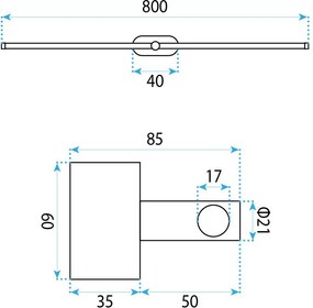 Stenen LED aplik za banya APP1897-1W 80 cm BRUSH COPPER
