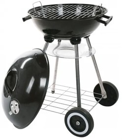 Сферична скара на дървени въглища с капак