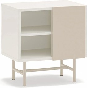 Бежово/кремаво матово нощно шкафче с рафтове Nube – Teulat