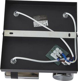 Черен плафон с димно стъкло с 4 светлини, въртящ се и накланящ се - Gianni