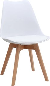 трапезен стол Viva PP - PU в бял цвят 48.5x54x80см.