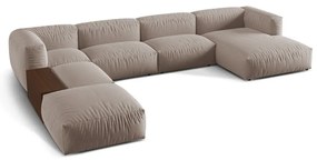 Бежов модулен ъглов диван (ляв ъгъл/U форма) Martina – Micadoni Home