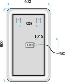 Огледало LED MARLO 80X60