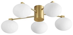 Ideal Lux - LED Полилей за повърхностен монтаж HERMES 5xG9/3W/230V Ø 60 см златист