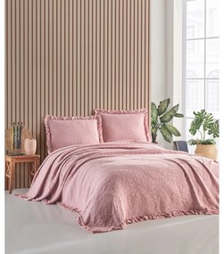 Розов комплект покривка за легло и калъфки за възглавници за двойно легло 220x240 cm Ilda - Mijolnir